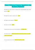 Class E Missouri license Questions and Answers Rated A&plus;
