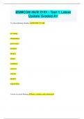 BSMCON NUR 2101 - Test 1 Latest  Update Graded A&plus;