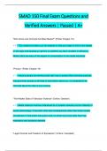 SMAD 150 Final Questions and Verified  Answers &vert; Passed &vert; A&plus; 