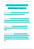 SMAD 150 Final Exam Questions and  Verified Answers &vert; Passed &vert; A&plus;