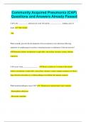 Community Acquired Pneumonia &lpar;CAP&rpar; Questions and Answers Already Passed