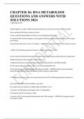 CHAPTER 26&colon; RNA METABOLISM QUESTIONS AND ANSWERS WITH SOLUTIONS 2024