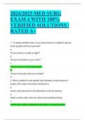 2024&sol;2025 MED SURG EXAM 4 WITH 100&percnt; VERIFIED SOLUTIONS &vert; RATED A&plus;
