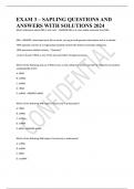 EXAM 3 &ndash; SAPLING QUESTIONS AND ANSWERS WITH SOLUTIONS 2024