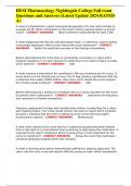 HESI Pharmacology Nightingale College Fall exam Questions and Answers &lpar;Latest Update 2024 RATED A&plus;