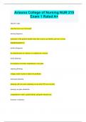 Arizona College of Nursing NUR 215  Exam 1 Rated A&plus;