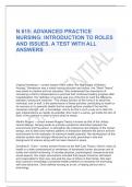 N 615&colon; ADVANCED PRACTICE NURSING&colon; INTRODUCTION TO ROLES AND ISSUES&period; A TEST WITH ALL ANSWERS