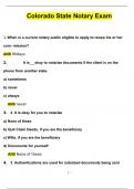 Colorado State Notary Exam &lpar;2024&sol;2025&rpar; Newest Questions and Answers &lpar;Verified Answers&rpar;