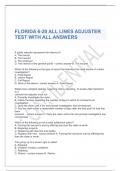 FLORIDA 6-20 ALL LINES ADJUSTER TEST WITH ALL ANSWERS