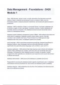Data Management - Foundations - D426 Module 1&period;