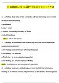 FLORIDA Notary Practice Exam Newest Questions and Answers &lpar;Verified Answers&rpar;