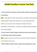 GUAM Chauffeur License Test Quiz 2024 Newest Questions and Answers &lpar;Verified Answers&rpar;