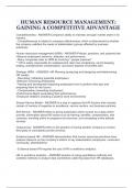 HUMAN RESOURCE MANAGEMENT&colon; GAINING A COMPETITIVE ADVANTAGE