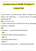 GUAM Chauffeur's License Test Louisiana Class D 2024 Newest Questions and Answers &lpar;Verified Answers&rpar;