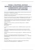 WEEK 1 CHAPTER 1 HUMAN RESOURCE MANAGEMENT GAINING A COMPETITIVE ADVANTAGE QUESTIONS AND ANSWERS