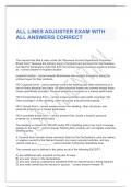 ALL LINES ADJUSTER EXAM WITH ALL ANSWERS CORRECT