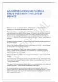 ADJUSTER LICENSING FLORIDA STATE TEST WITH THE LATEST UPDATE 