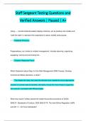 Staff Sergeant Testing Questions and  Verified Answers &vert; Passed &vert; A&plus; 