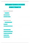Staff Sergeant Questions and Verified  Answers &vert; Passed &vert; A&plus; 