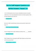 Staff Sergeant Questions and Verified Answers &vert; Passed &vert; A&plus;