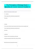 The Principles of Biology Exam 1 Questions & Correct Answers&sol; Graded A&plus;