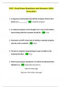 CSIT  Final Exam Questions and Answers 100&percnt; Accurate&excl;&excl;