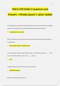 YMCA CPR EXAM 3 Questions and  Answers &vert; Already passed &vert; Latest Update