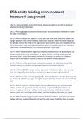 PSA safety briefing announcement homework assignment