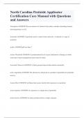 North Carolina Pesticide Applicator Certification Core Manual with Questions and Answers