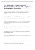 North Carolina Pesticide Applicator Certification Core Manual &lpar;Ch&period; 4 - 5&rpar; Exam with Questions and Answers