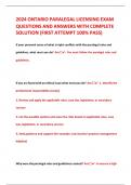 2024 ONTARIO PARALEGAL LICENSING EXAM QUESTIONS AND ANSWERS WITH COMPLETE SOLUTION &lpar;FIRST ATTEMPT 100&percnt; PASS&rpar; 