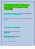 FLORIDA FIRE STATE EXAM Questions With 100&percnt; Verified Answers Latest Update 2024 &period;
