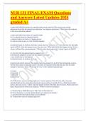 NUR 131 FINAL EXAM Questions and Answers Latest Updates 2024 graded A&plus;