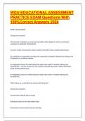 WGU EDUCATIONAL ASSESSMENT PRACTICE EXAM Questions With 100&percnt;Correct Answers 2024