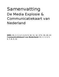 Samenvatting De Media Explosie + Communicatiekaart van Nederland