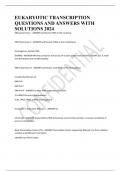 EUKARYOTIC TRANSCRIPTION QUESTIONS AND ANSWERS WITH SOLUTIONS 2024