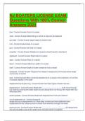 NJ BOATERS LICENSE EXAM Questions With 100&percnt; Correct Answers 2024
