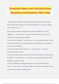 Timeshare Sales and Contracts Exam Questions and Answers 100&percnt; Pass