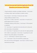 Turf and Ornamental Pesticide Applicator Exam NH Questions and Answers 100&percnt; Pass