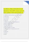 FLORIDA FIRE OFFICER EXAM Questions with 100&percnt; correct answers latest updates 2024 rated Graded