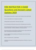 TX FIRE INSTRUCTOR Exam Questions and Answers Latest Updates 2024&period;