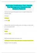 Applicator Certification Test &sol; Aquatic Pest Management Questions and Answers Rated A&plus;