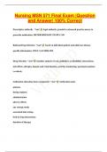 Nursing MSN 571 Final Exam &vert;Question  and Answer&vert; 100&percnt; Correct