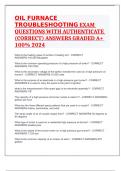 OIL FURNACE TROUBLESHOOTING EXAM QUESTIONS WITH AUTHENTICATE &lpar;CORRECT&rpar; ANSWERS GRADED A&plus; 100&percnt; 2024