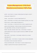 Project Management- C722 Exam Questions and Answers 100&percnt; Pass