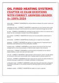 OIL FIRED HEATING SYSTEMS CHAPTER 42 EXAM QUESTIONS WITH CORRECT ANSWERS GRADED A&plus; 100&percnt; 2024