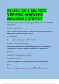 BEST ANSWERS Z4A051 CDC UREs 100&percnt;  VERIFIED ANSWERS  2024&sol;2025 CORRECT