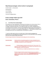 Rechtssociologie Alles voor het tentamen! Universiteit Utrecht