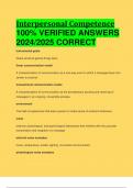 BEST ANSWERS Interpersonal Competence 100&percnt; VERIFIED ANSWERS  2024&sol;2025 CORRECT