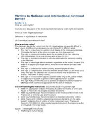 Samenvatting hc's victims in national and international criminal justice